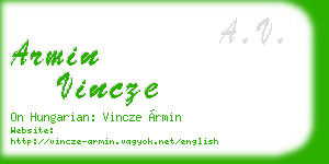 armin vincze business card