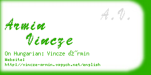 armin vincze business card